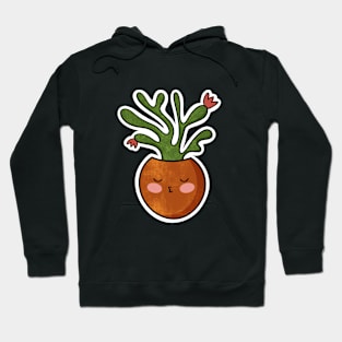 Cute kawaii cactus sticker Hoodie